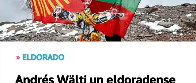 Andrés Wälti un eldoradense que llevó la bandera de la ciudad a la cumbre del Aconcagua